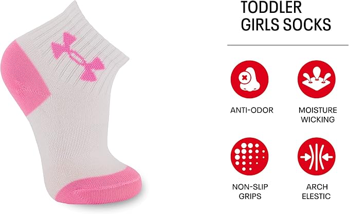 🎀 White 2 girls Multi Pack Quarter Sock