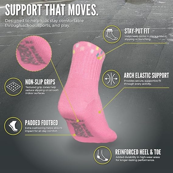 🎀 Pink Hearts girls Multi Pack Quarter Sock